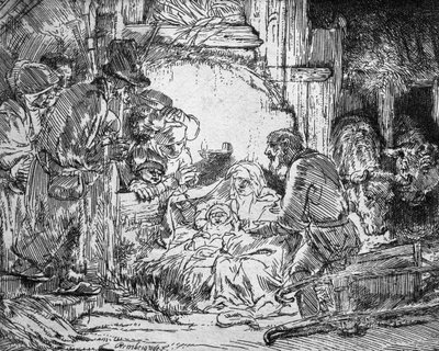 Geboorte, 1654 door Rembrandt van Rijn